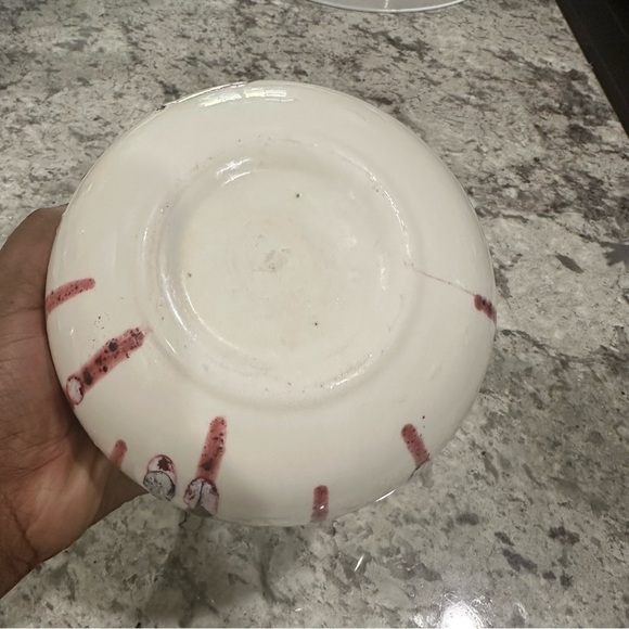 Beautiful Wine Red Drip Glazed Round Ceramic Pottery Bowl Kitchen Decor Holder - Picture 6 of 7